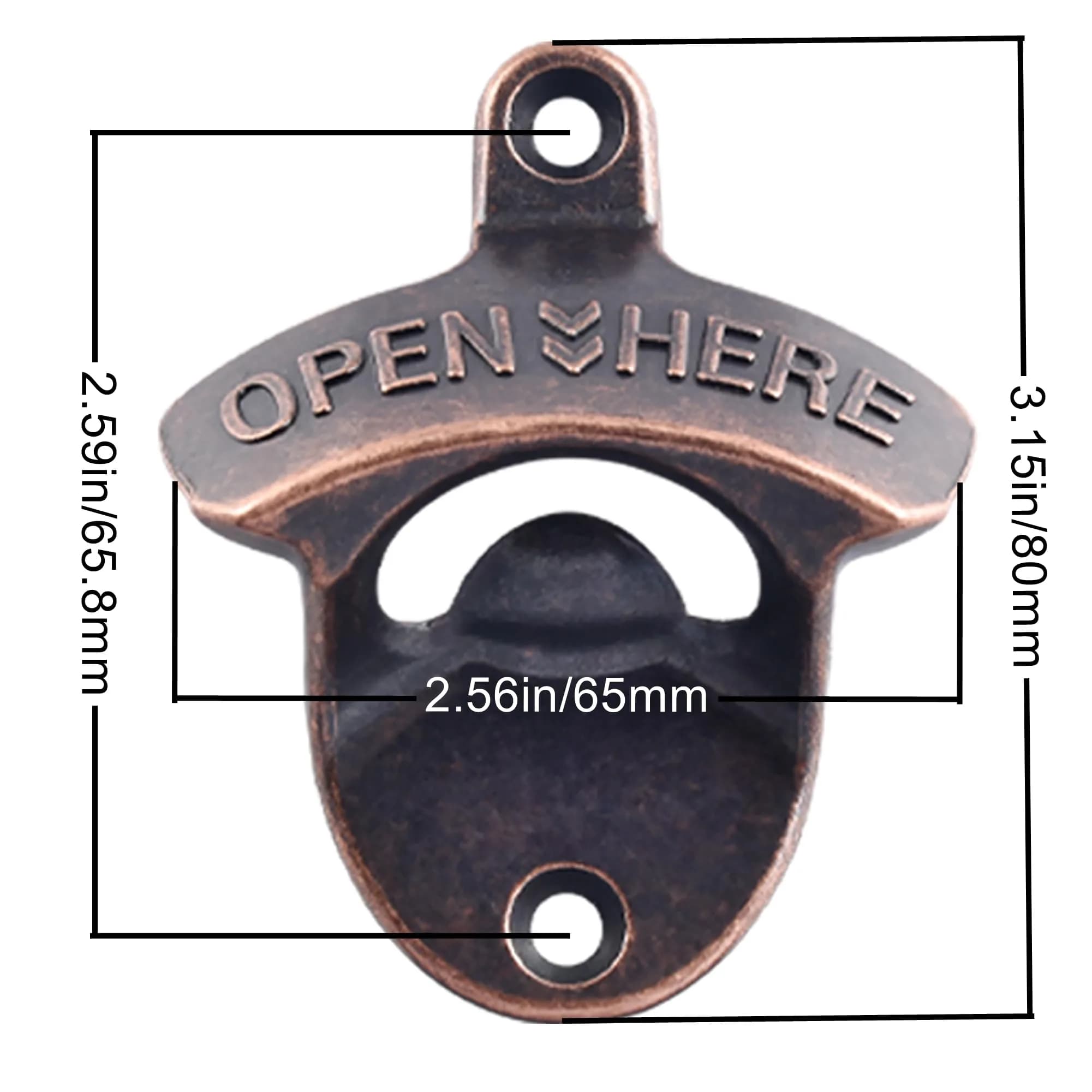 HAIICEN 30 PCS Rustic Beer Bottle Cap Opener Wall Mounted Antique Copper | 8.1 cm (3.15 in) Opener, 30-Pack - view 6