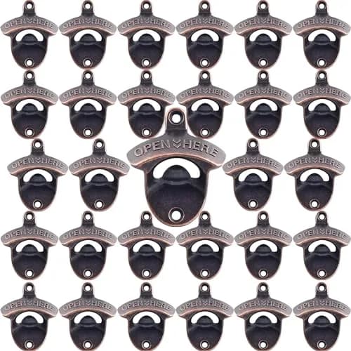 HAIICEN 30 PCS Rustic Beer Bottle Cap Opener Wall Mounted Antique Copper | 8.1 cm (3.15 in) Opener, 30-Pack thumbnail 1