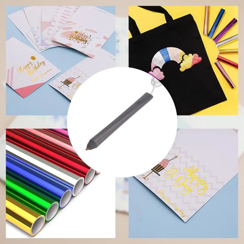 Find Scrapblooms Foil Quill Pen Starter Kit with 4 Size Metal Tips &1pc Heat Activated Foil Rolls | Art & Craft Tool for Scrapbooking & Card Making thumbnail 13