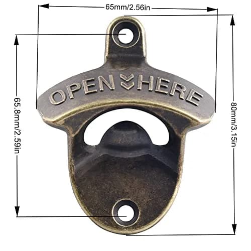 HAIICEN Retro Beer Bottle Top Opener Wall Mounted Stainless Bronze 5-Pack | Antique Bronze Finish thumbnail 6