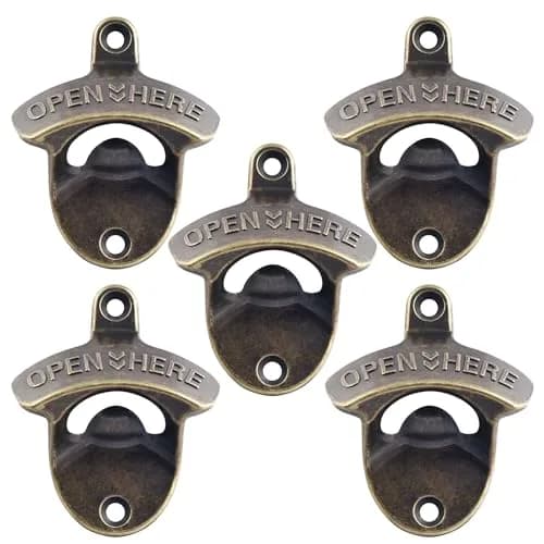 HAIICEN Retro Beer Bottle Top Opener Wall Mounted Stainless Bronze 5-Pack | Antique Bronze Finish thumbnail 1