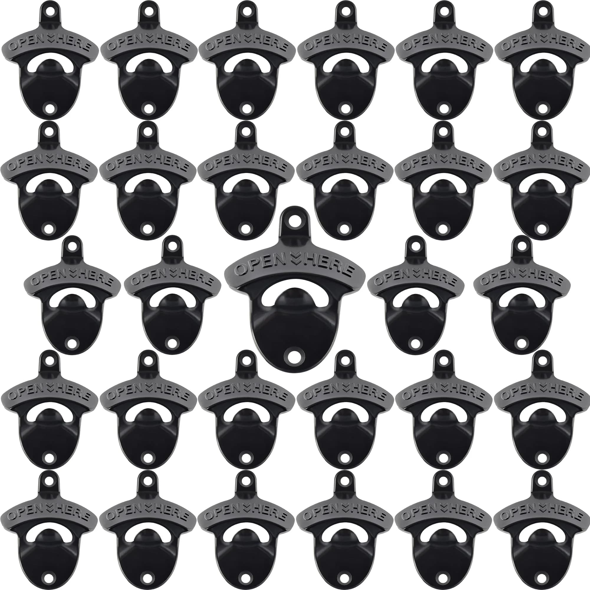 HAIICEN Black Wall Mounted Bottle Opener 30-Pack | Rustproof Zinc Alloy for DIY Crafts - main product image