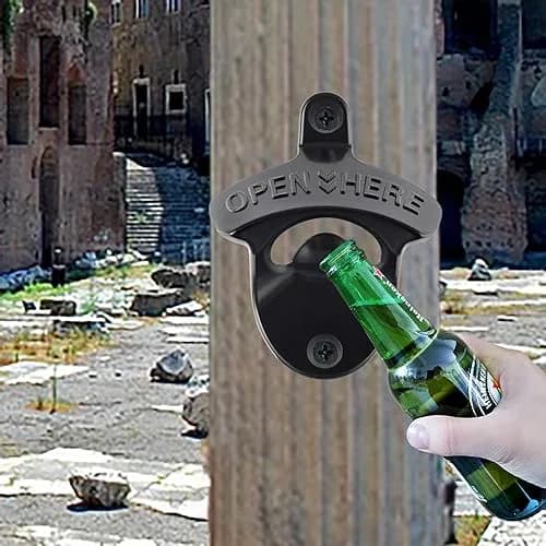 HAIICEN Black Wall Mounted Bottle Opener 30-Pack | Rustproof Zinc Alloy for DIY Crafts thumbnail 4