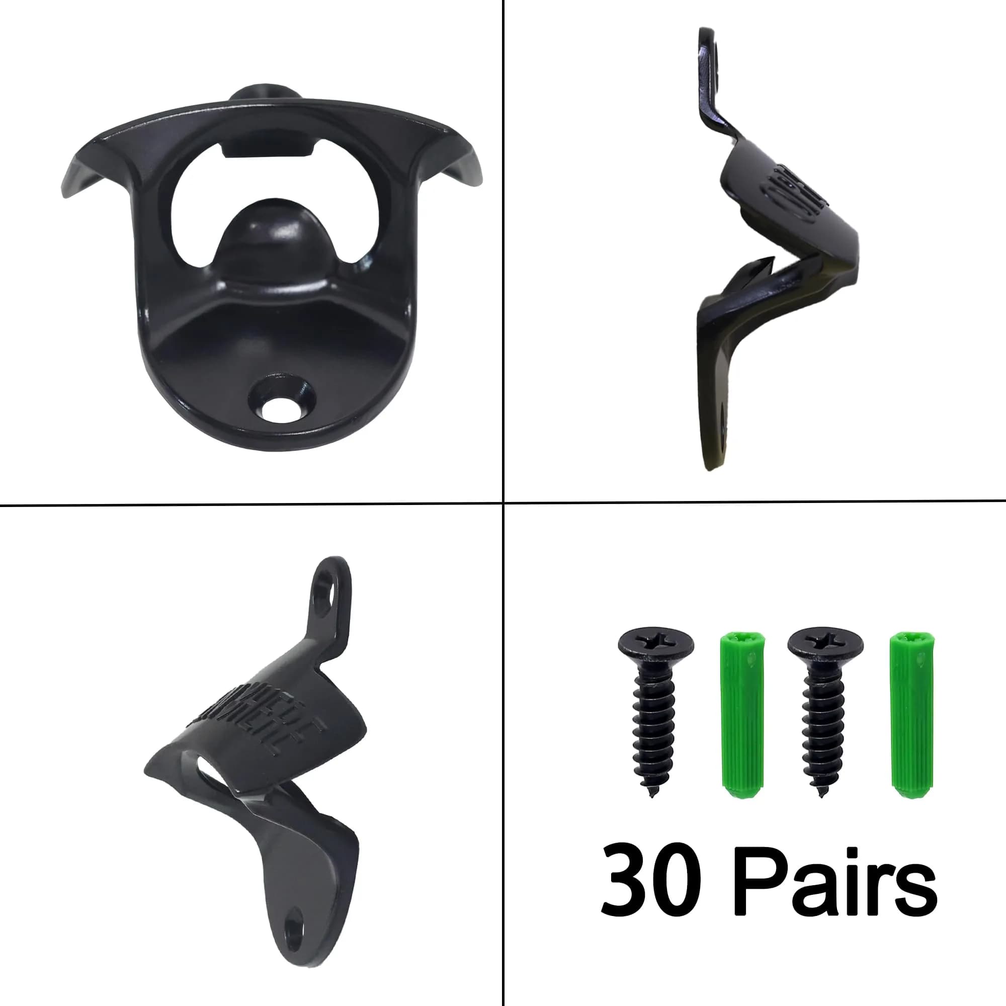 HAIICEN Black Wall Mounted Bottle Opener 30-Pack | Rustproof Zinc Alloy for DIY Crafts - view 5
