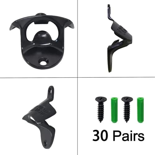 HAIICEN Black Wall Mounted Bottle Opener 30-Pack | Rustproof Zinc Alloy for DIY Crafts thumbnail 5