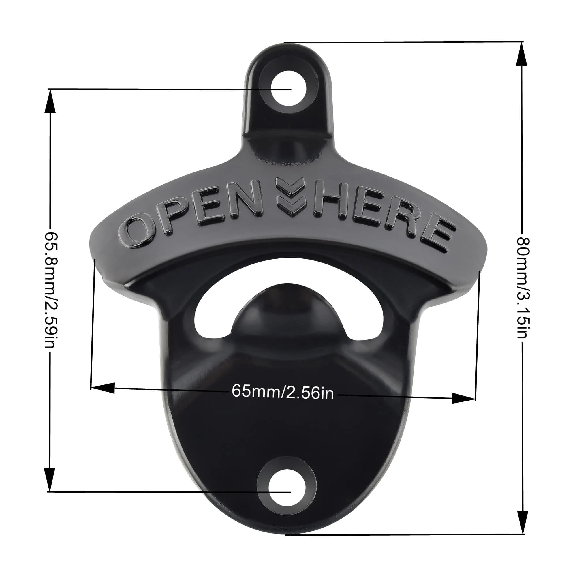 HAIICEN Black Wall Mounted Bottle Opener 30-Pack | Rustproof Zinc Alloy for DIY Crafts - view 6