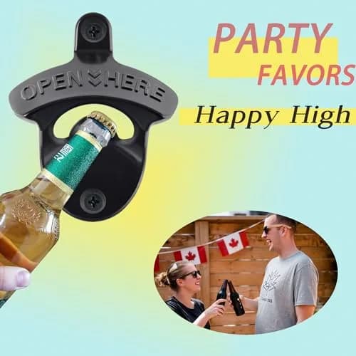 HAIICEN Black Wall Mounted Bottle Opener 30-Pack | Rustproof Zinc Alloy for DIY Crafts thumbnail 7