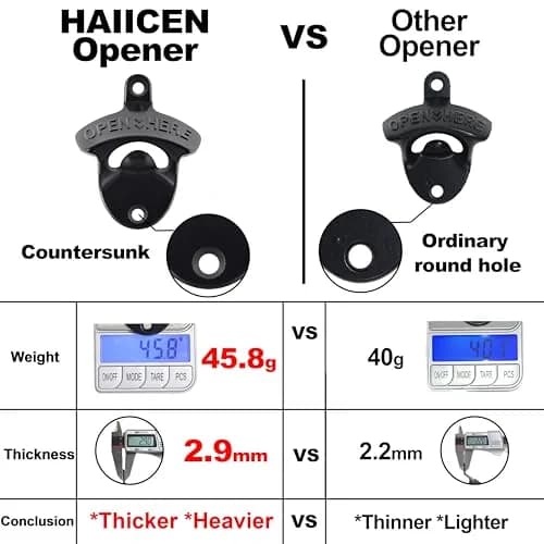 HAIICEN Black Wall Mounted Bottle Opener 30-Pack | Rustproof Zinc Alloy for DIY Crafts thumbnail 3