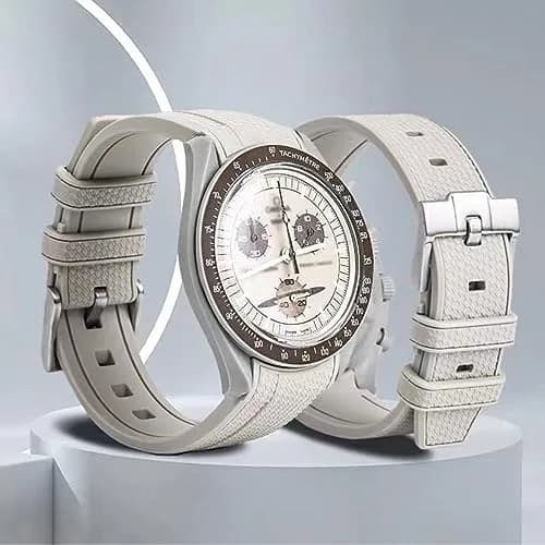 HEYOZURY Beige Silicone Watch Band for Omega x Swatch MoonSwatch 20mm | Classic Style thumbnail 4