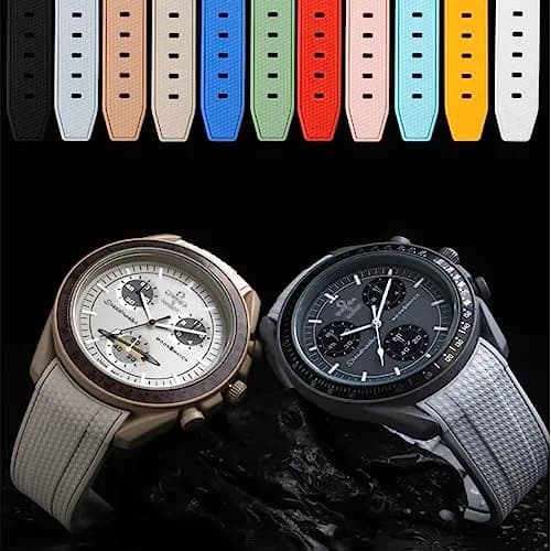 HEYOZURY Grey Silicone Watch Band for Omega x Swatch MoonSwatch 20mm | Classic Style thumbnail 5