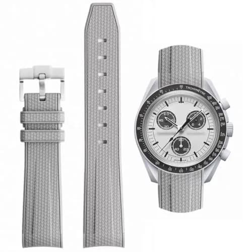 HEYOZURY Grey Silicone Watch Band for Omega x Swatch MoonSwatch 20mm | Classic Style thumbnail 1