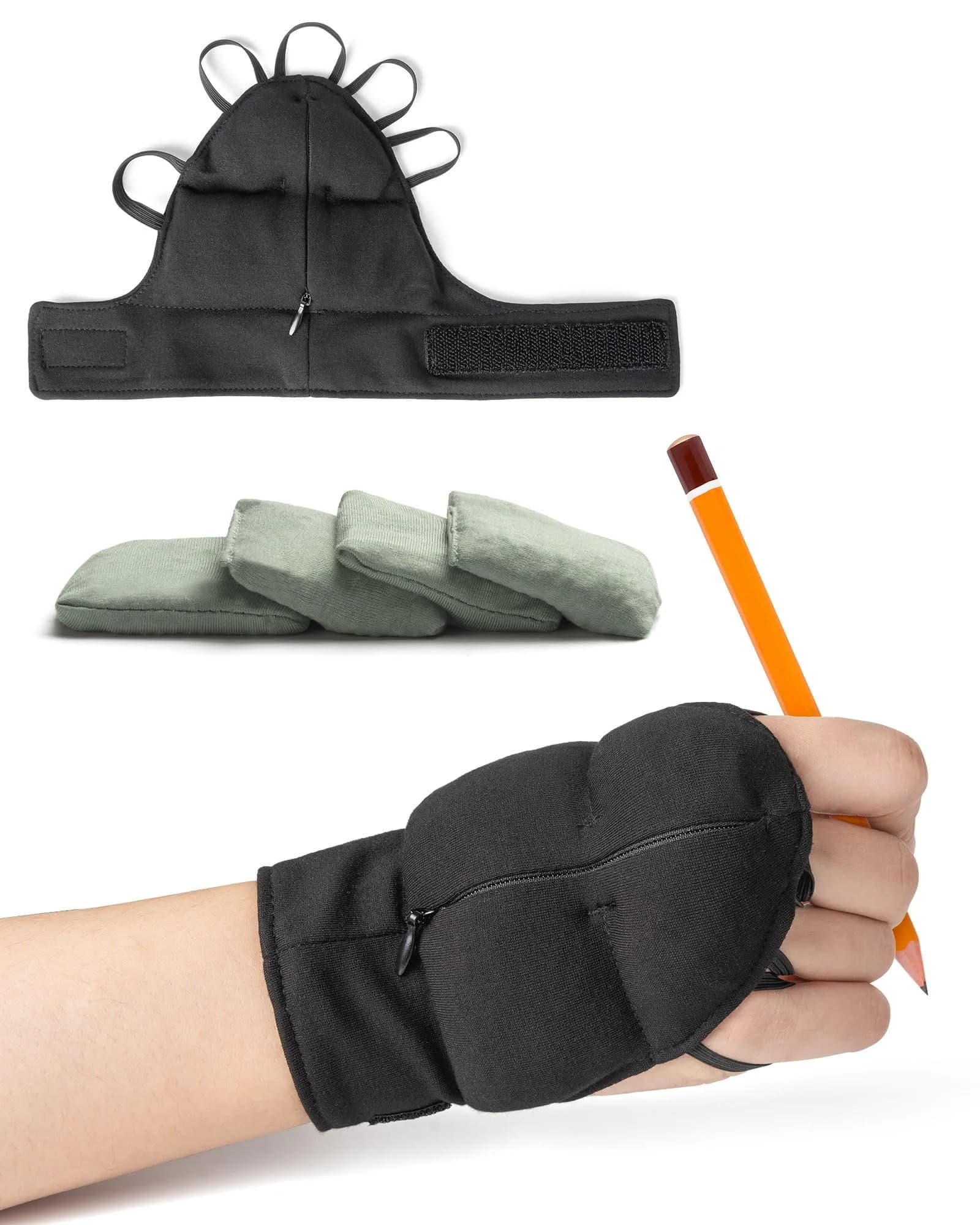 Bottle Pouch SteadyHand Weighted Gloves Medium Black | Stability Aid for Parkinson's Hand Tremors — Medium