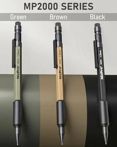 Nicpro 1.3mm Mechanical Pencil Set with 48 Lead Refills & 3 Erasers | Heavy Duty Outdoor Marking & Drafting thumbnail 5