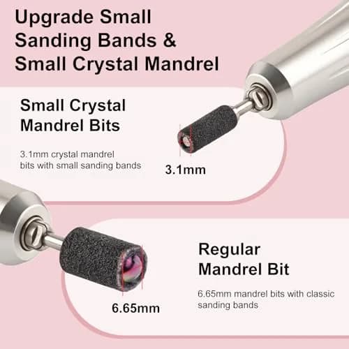 C12rtive 100PCS #180 Fine Grit Sanding Bands with Mandrel Bits | Smooth Shaping for Acrylic & Gel Nails thumbnail 6