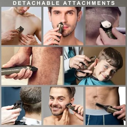 Hatteker Beard Trimmer Kit Professional Hair Clipper Zero Gapped T-Blade 0.3mm | 8-in-1 Cordless Grooming Kit for Men thumbnail 7