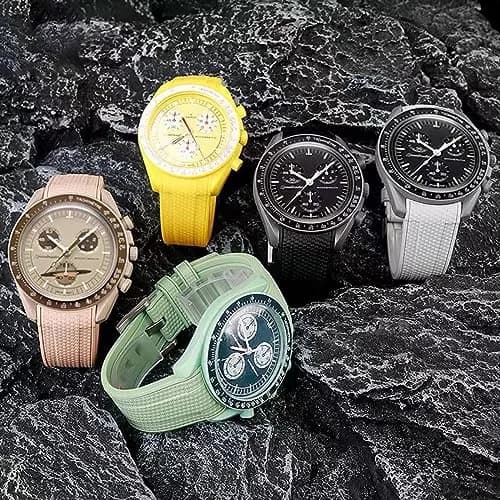 HEYOZURY 20mm Yellow Silicone Watch Band | For Omega x Swatch MoonSwatch, Rolex, Seiko thumbnail 5