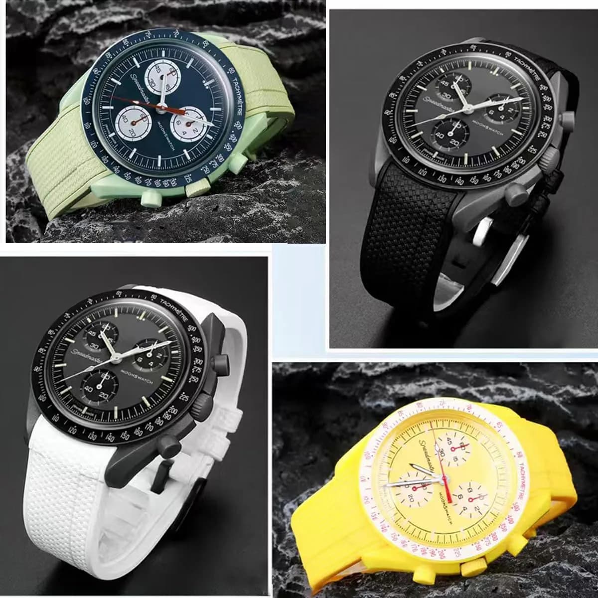 HEYOZURY 20mm Yellow Silicone Watch Band | For Omega x Swatch MoonSwatch, Rolex, Seiko - view 6