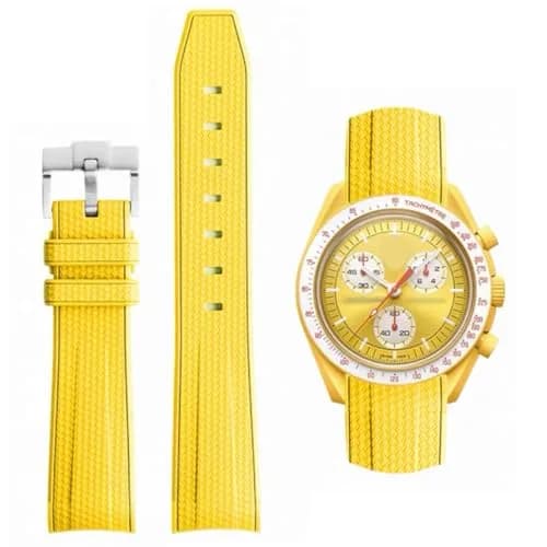 HEYOZURY 20mm Yellow Silicone Watch Band | For Omega x Swatch MoonSwatch, Rolex, Seiko thumbnail 1