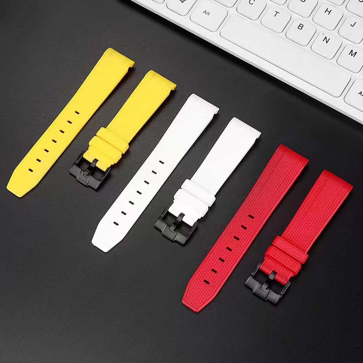 HEYOZURY 20mm Yellow Silicone Watch Band | For Omega x Swatch MoonSwatch, Rolex, Seiko - view 4