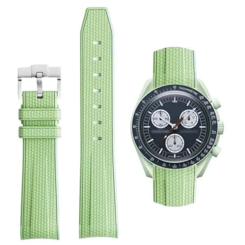HEYOZURY Light Green Silicone Watch Band for Omega x Swatch MoonSwatch 20mm | Classic Style thumbnail 1