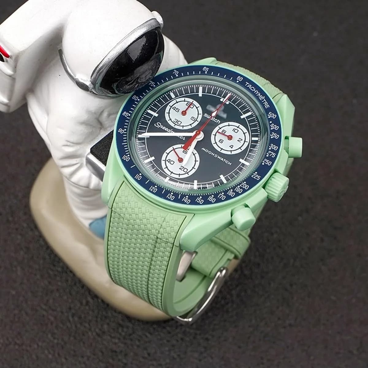 HEYOZURY Light Green Silicone Watch Band for Omega x Swatch MoonSwatch 20mm | Classic Style - view 4