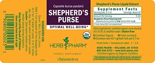 Herb Pharm Certified Organic Shepherd's Purse Liquid Extract 2 x 1 Fl Oz | Rapid Absorption & Organic Grown thumbnail 7