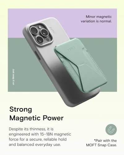 MOFT Magnetic Wallet Stand for iPhone 12-17 Series | Seafoam, 6.6cm x 9.7cm x 0.55cm | MagSafe Compatible, 3-Angle Stand thumbnail 4