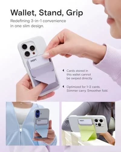 MOFT Magnetic Wallet Stand for iPhone 12-17 Series | Seafoam, 6.6cm x 9.7cm x 0.55cm | MagSafe Compatible, 3-Angle Stand thumbnail 3