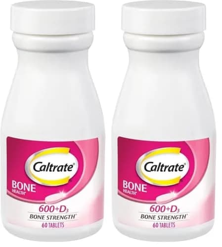 Caltrate 600 Plus D3 Calcium and Vitamin D Supplement Tablets, Bone Health Supplements for Adults - 120 Count (Pack of 2) | Gluten-Free thumbnail 1