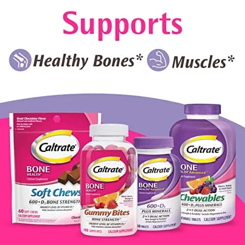 Caltrate 600 Plus D3 Calcium and Vitamin D Supplement Tablets, Bone Health Supplements for Adults - 120 Count (Pack of 2) | Gluten-Free thumbnail 6