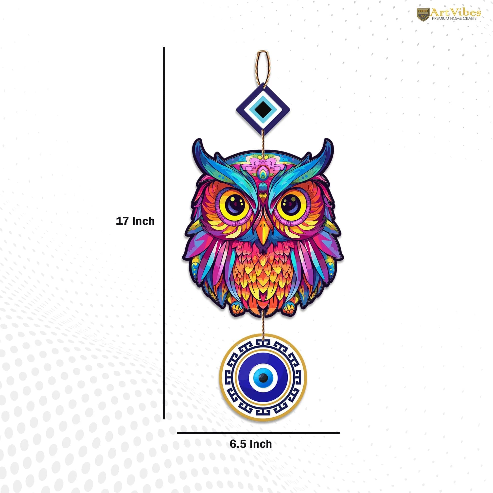 Artvibes Designer Wooden Wall Hanging 43cm (17") | Peace Charm Wall Accents for Living Room - view 4