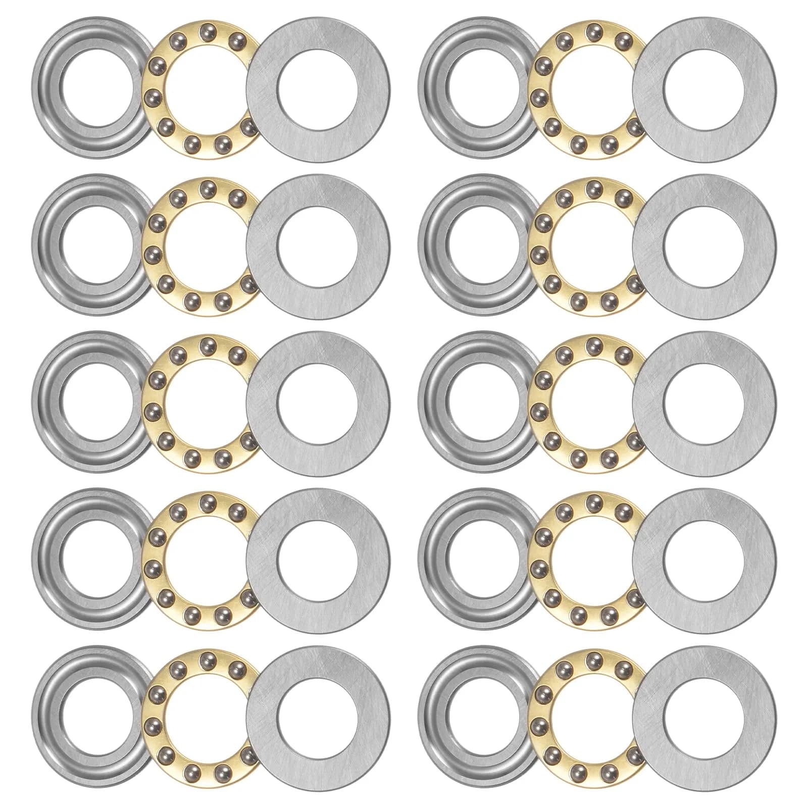 uxcell Thrust Ball Bearing 12mm x 21mm x 5mm Brass | Low-Speed Axial Load Support
