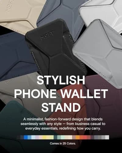 MOFT Magnetic Wallet Stand for iPhone 17/16/15/14/13/12 Series, Jet Black | MOVAS Vegan Leather, 3-Angle Stand, MagSafe Compatible thumbnail 7
