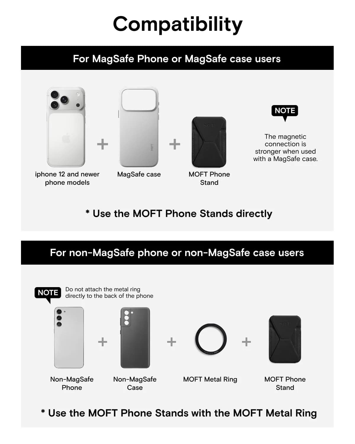 MOFT Magnetic Wallet Stand for iPhone 17/16/15/14/13/12 Series, Jet Black | MOVAS Vegan Leather, 3-Angle Stand, MagSafe Compatible - view 8