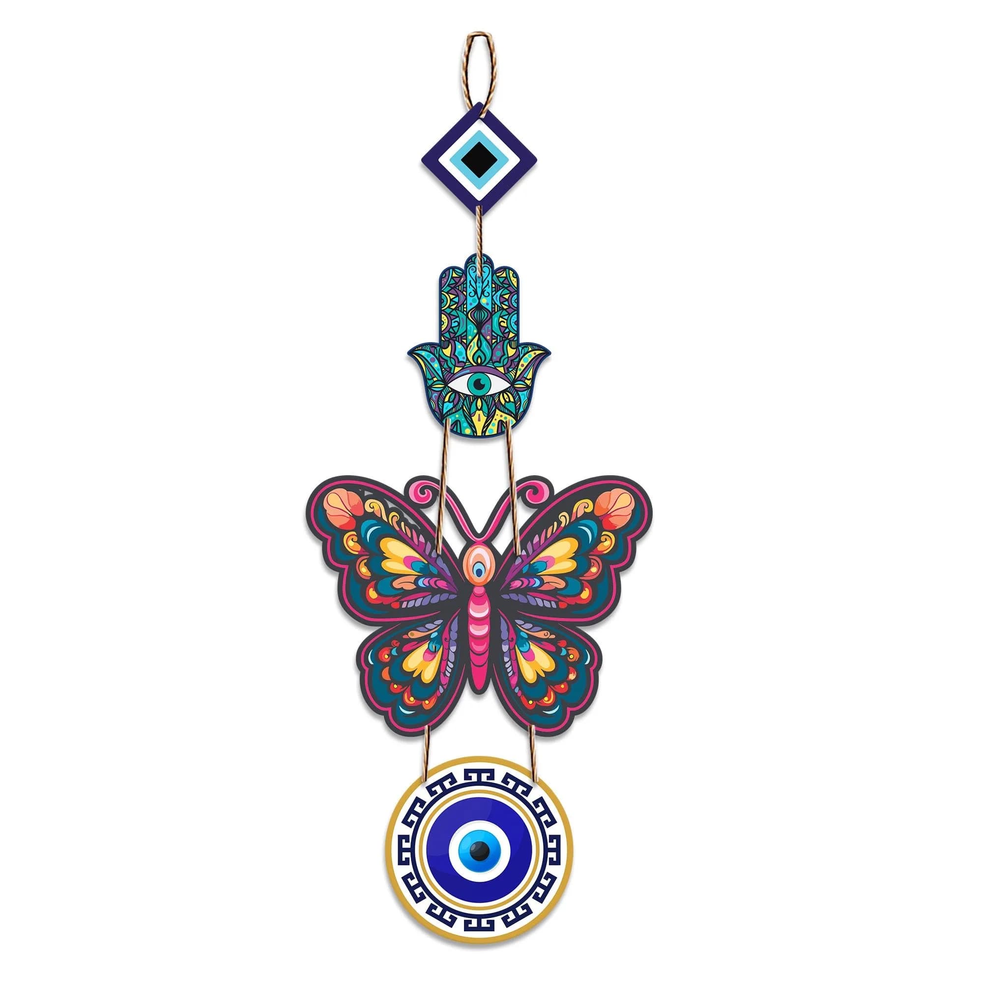 Artvibes Designer Butterfly Wooden Wall Hanging 51cm (20") | Modern Artwork for Living Room & Home Decor - main product image