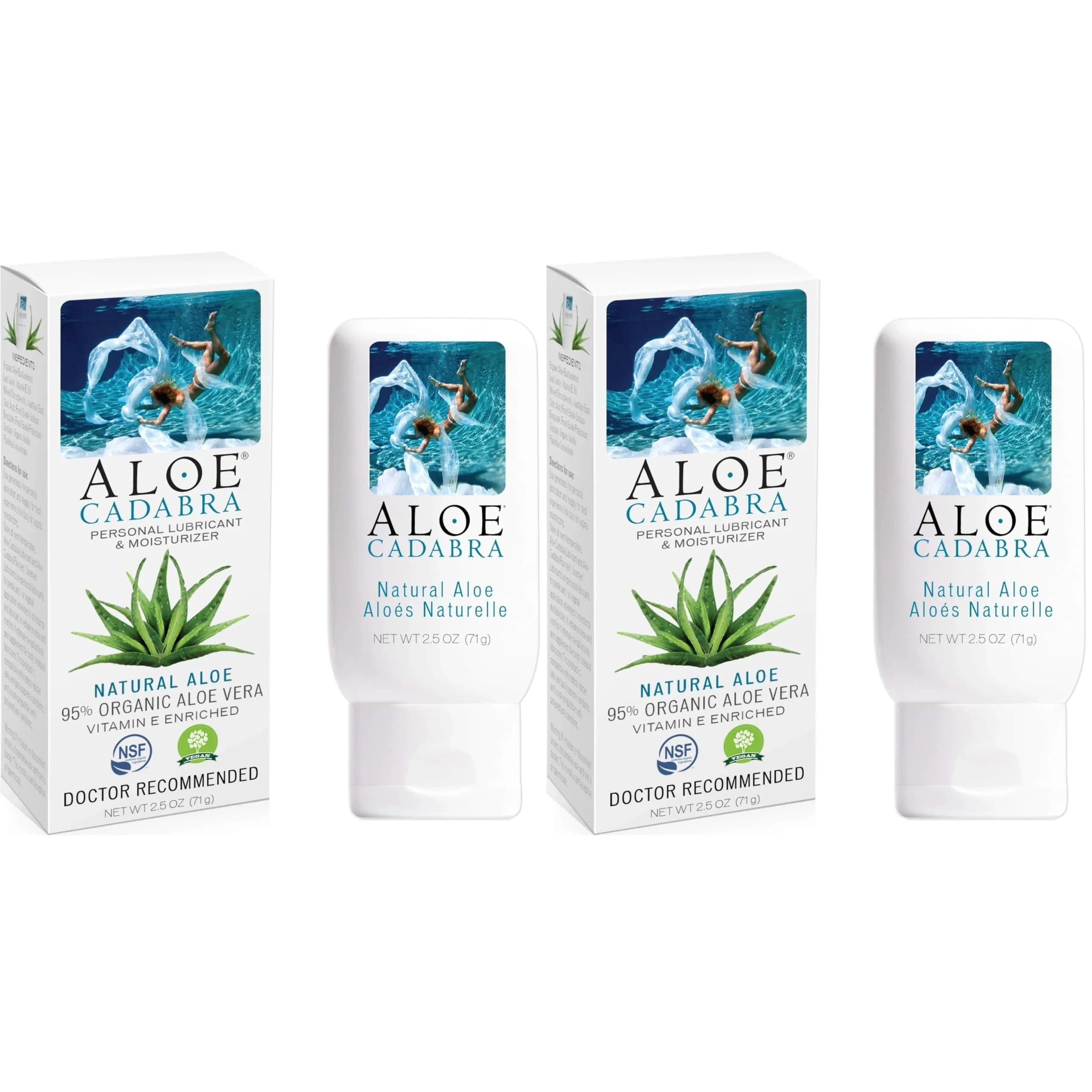 Aloe Cadabra Natural Water Based Vaginal Moisturizer 150ml (5 Fl Oz) | pH Balanced, Unscented, Organic