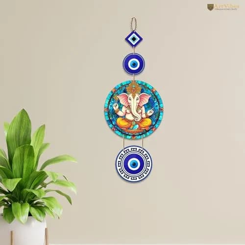 Artvibes Attractive Design Wooden Wall Hanging 51cm (20.1") | Eye-Catching Abstract Art for Living Rooms thumbnail 3
