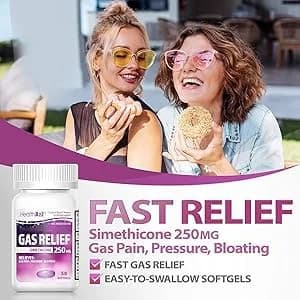 HealthA2Z Gas Relief Simethicone 250mg Softgels 50 Count | Fast Bloating & Pressure Relief - view 3