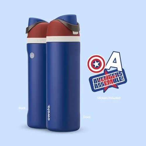 Owala Marvel FreeSip Stainless Steel Water Bottle 24 oz Captain America | Double-Wall Insulated, Leak-Proof, Easy-Clean thumbnail 6