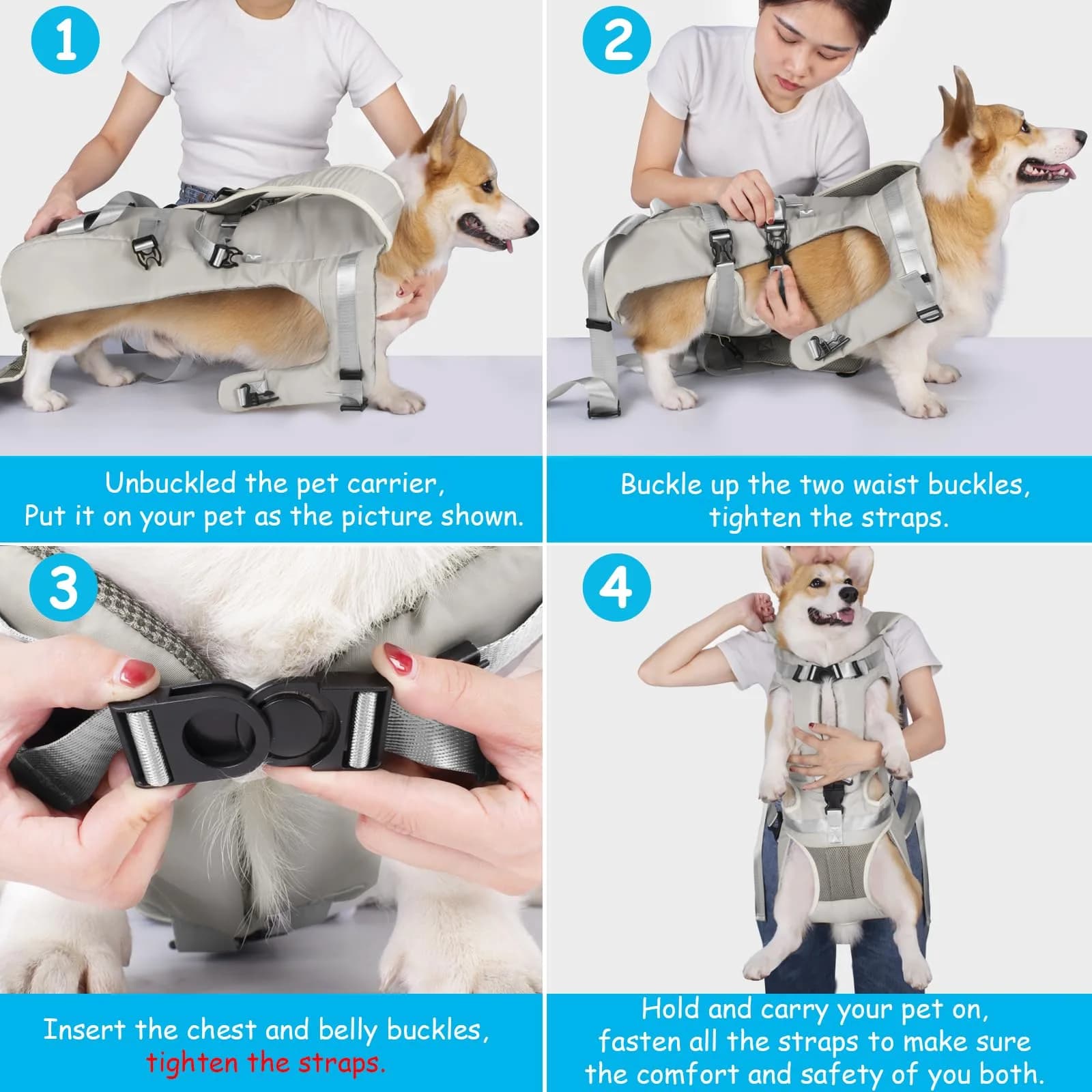 PetBonus Grey Large Dog Carrier Backpack | Hands-Free Hiking Cycling Travel - view 4