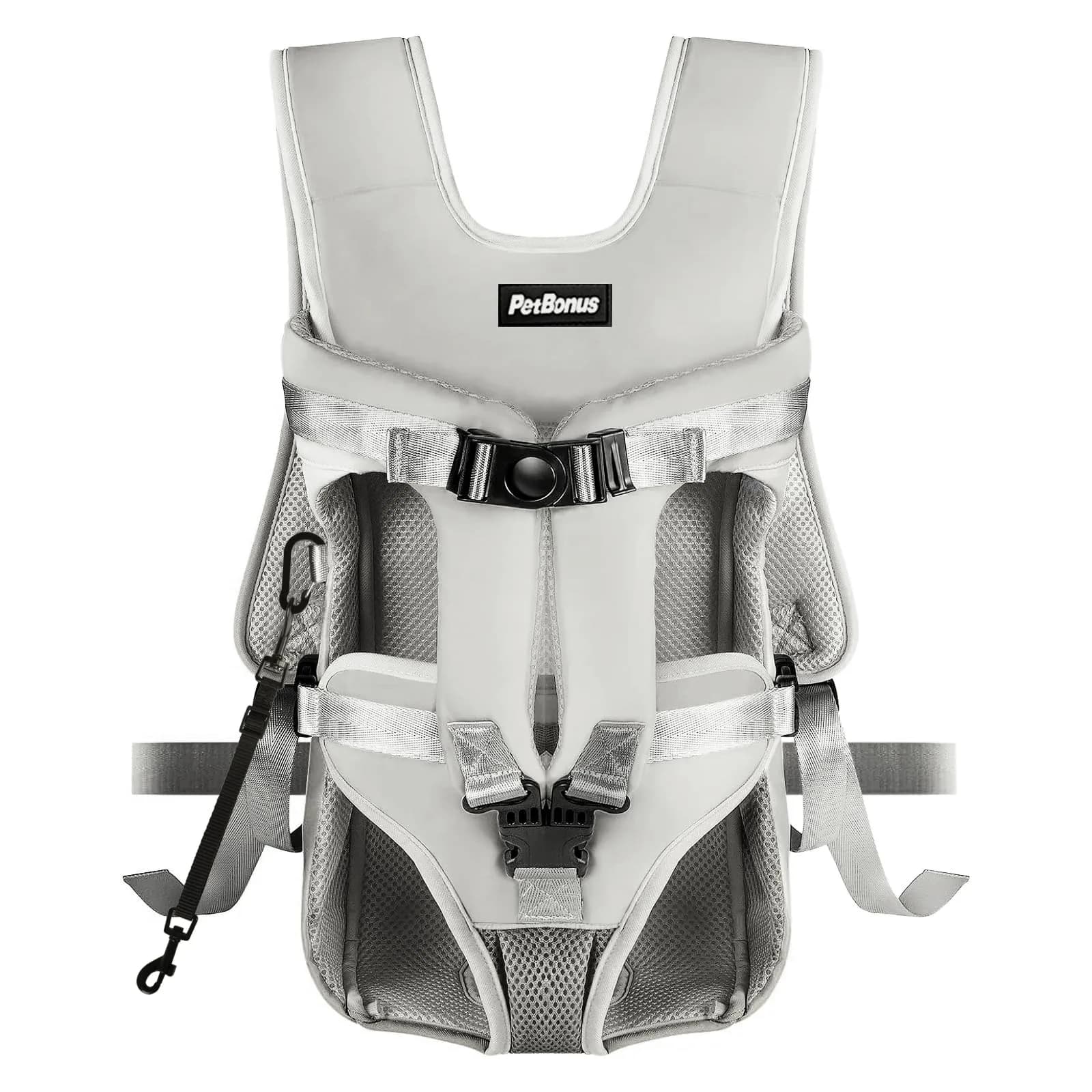 PetBonus Grey Medium Pattern Dog Carrier Backpack | Hands-Free Hiking Cycling Travel - main product image