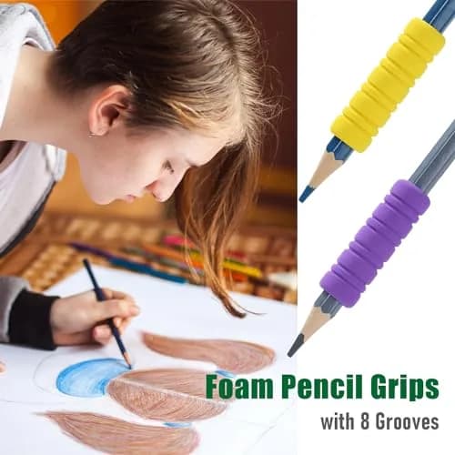 OSteed Foam Pencil Grips Bulk for Kids & Adults, 50 Pcs 10 Colors | Ergonomic Writing Aid for Proper Pencil Grasp thumbnail 4