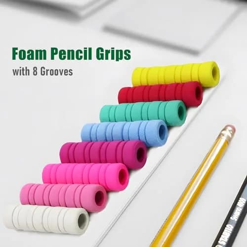 OSteed Foam Pencil Grips Bulk for Kids & Adults, 50 Pcs 10 Colors | Ergonomic Writing Aid for Proper Pencil Grasp thumbnail 3