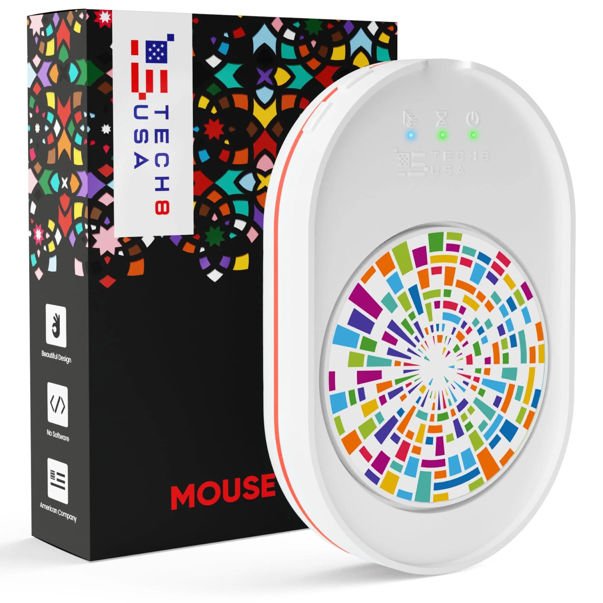 TECH8 USA Undetectable Mouse Mover Jiggler with Ambient Glow Ring and Hologram Disc | No Software Required — s0p-loom-2-19896