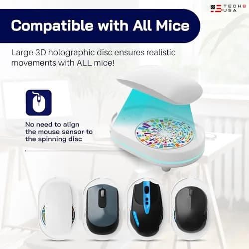 TECH8 USA Undetectable Mouse Mover Jiggler with Ambient Glow Ring and Hologram Disc | No Software Required thumbnail 5