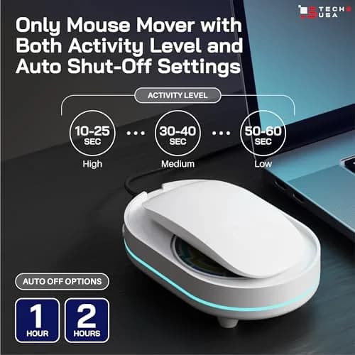 TECH8 USA Undetectable Mouse Mover Jiggler with Ambient Glow Ring and Hologram Disc | No Software Required thumbnail 6