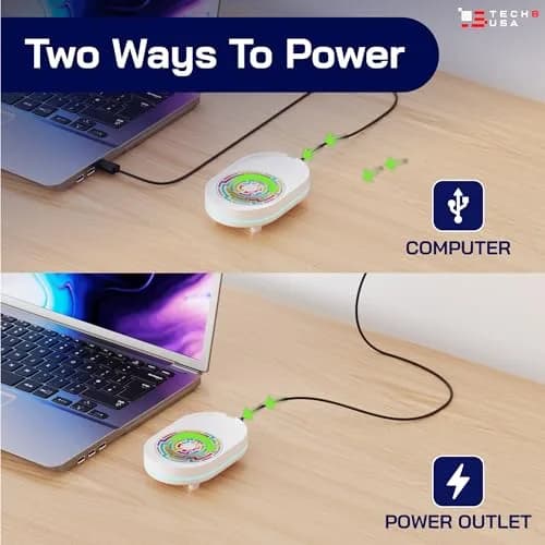 TECH8 USA Undetectable Mouse Mover Jiggler with Ambient Glow Ring and Hologram Disc | No Software Required thumbnail 3