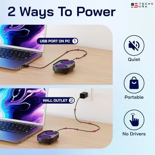 TECH8 USA Dual Disc Mouse Mover Jiggler with Timer & Activity Settings | Keeps Computer Active thumbnail 2