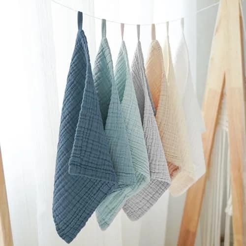 Konssy 7 Pack Muslin Baby Washcloths 28cm x 28cm | Ultra-Soft Cotton for Delicate Skin thumbnail 5