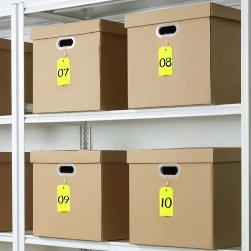 XUWAIDSGN 100Pcs Yellow Plastic Shipping Tags 4 3/4" x 2 3/8" Writable Waterproof Durable thumbnail 5